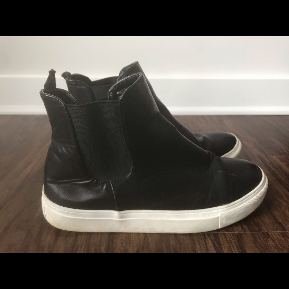 Black High-Top Slip-Ons